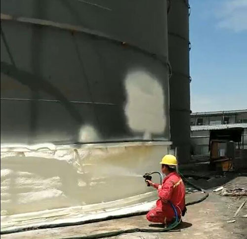 糧倉聚氨酯保溫專用噴涂機(jī)(圖2) 糧倉聚氨酯保溫案例