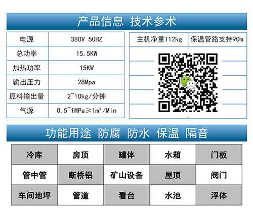 聚脲涂料施工氣動和液壓噴涂機哪款效果好(圖4) JNJX-Q30氣動噴涂機參數(shù)